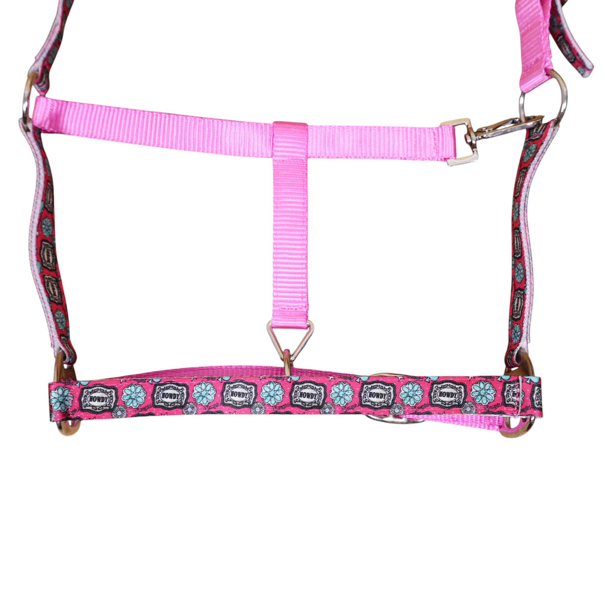 Howdy Print Nylon Horse Halter with Iron Hardware (MNYH 114313) - Image 2
