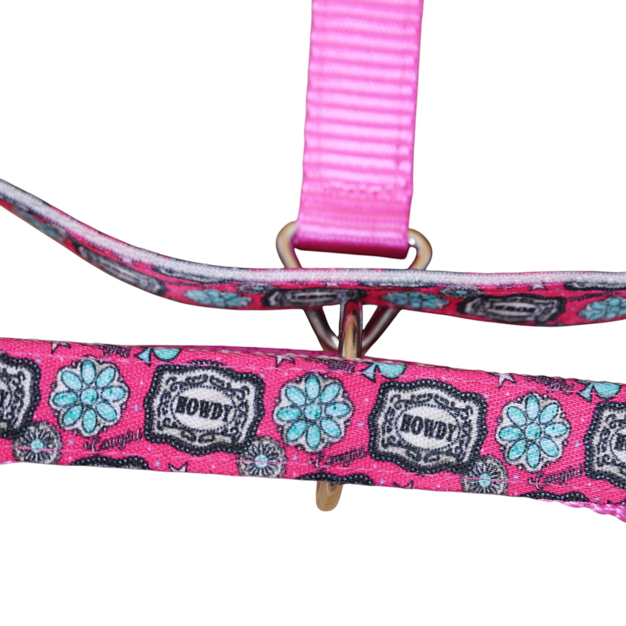 Howdy Print Nylon Horse Halter with Iron Hardware (MNYH 114313) - Image 5