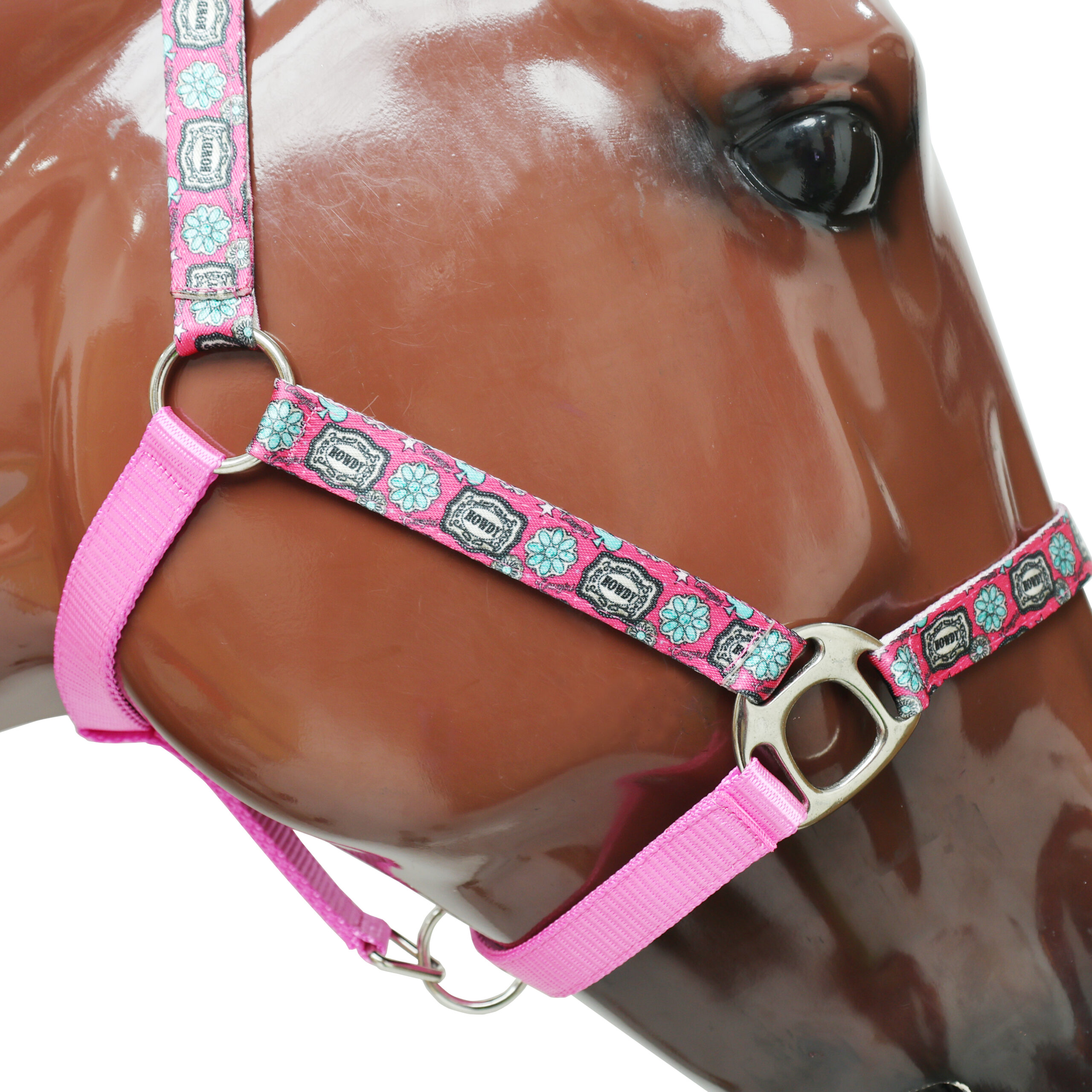Howdy Print Nylon Horse Halter with Iron Hardware (MNYH 114313) - Image 7