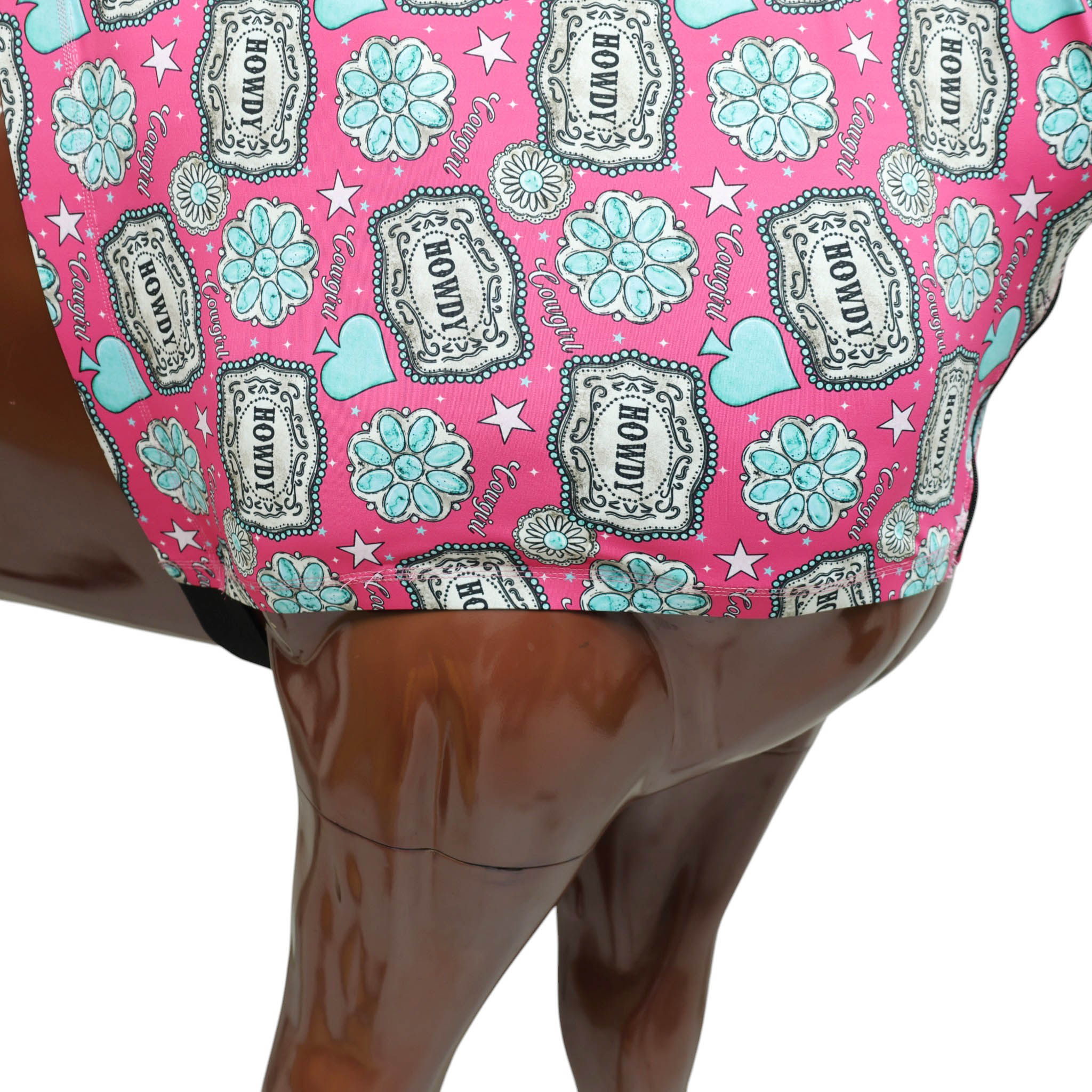 Howdy Print Lycra Horse Half Hood (MRUHH 114311) - Image 5