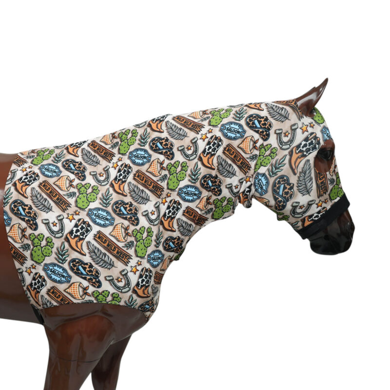 Printed Lycra Horse Half Hood (MRUHH 114312)