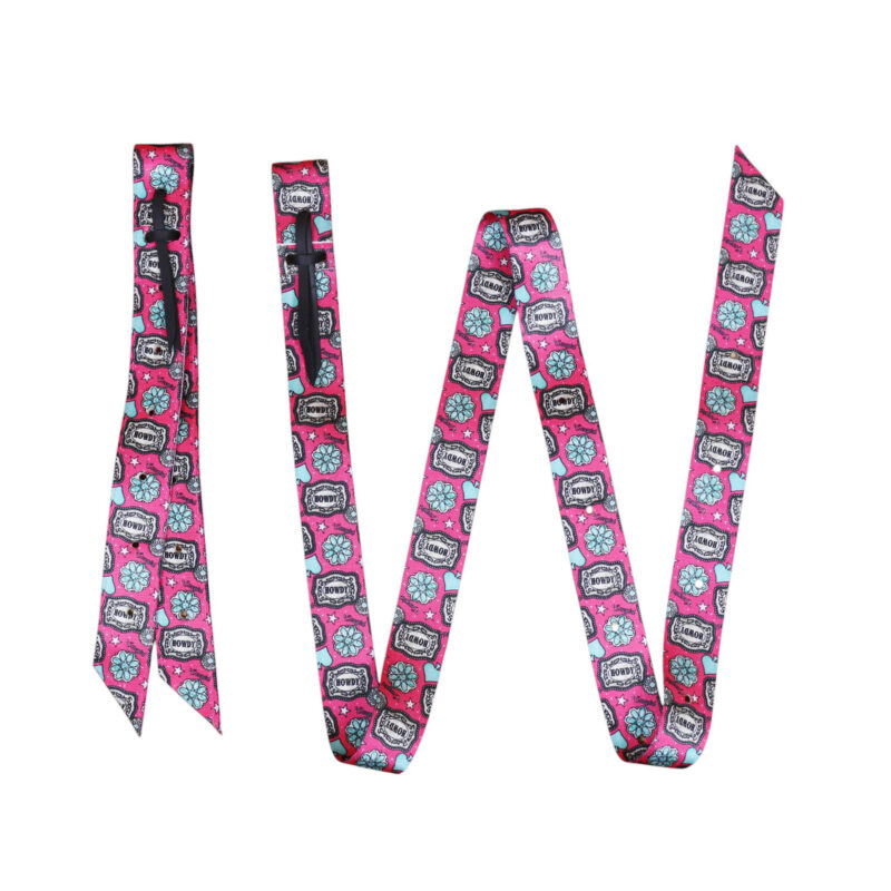 Howdy Printed Pink Nylon Tie Strap and Off Billet Set (MSBLT 406316)