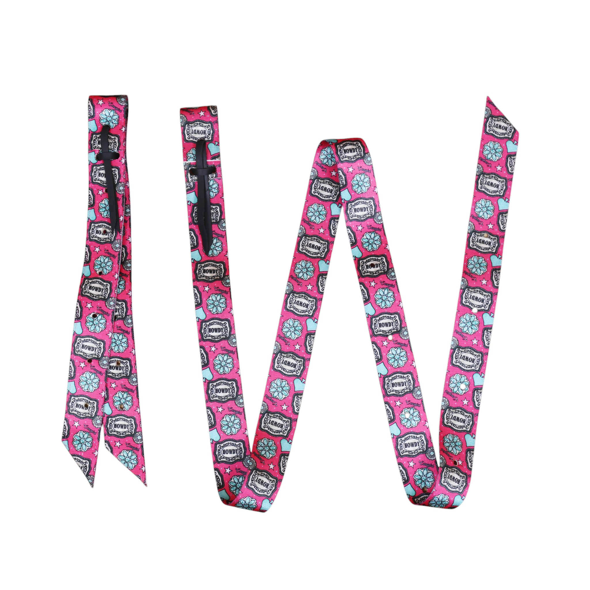 Howdy Printed Pink Nylon Tie Strap and Off Billet Set (MSBLT 406316)
