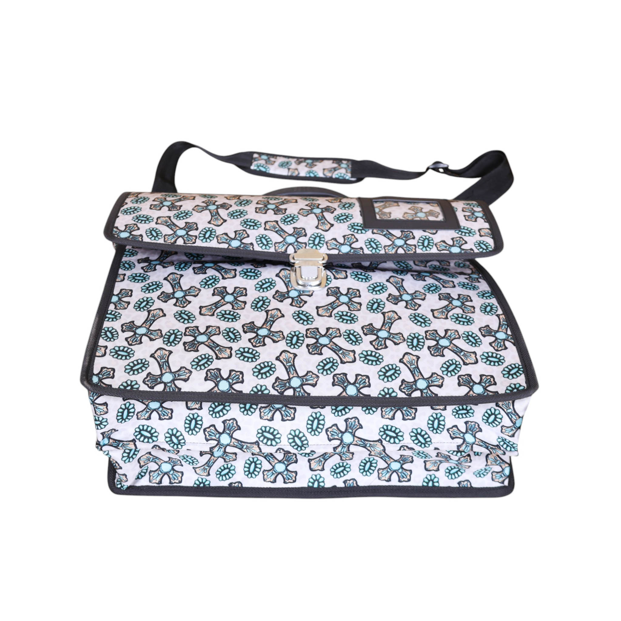 Printed Nylon Office Bag with Zipper and Metal Buckle Closure (MSOBG 105318) - Image 7
