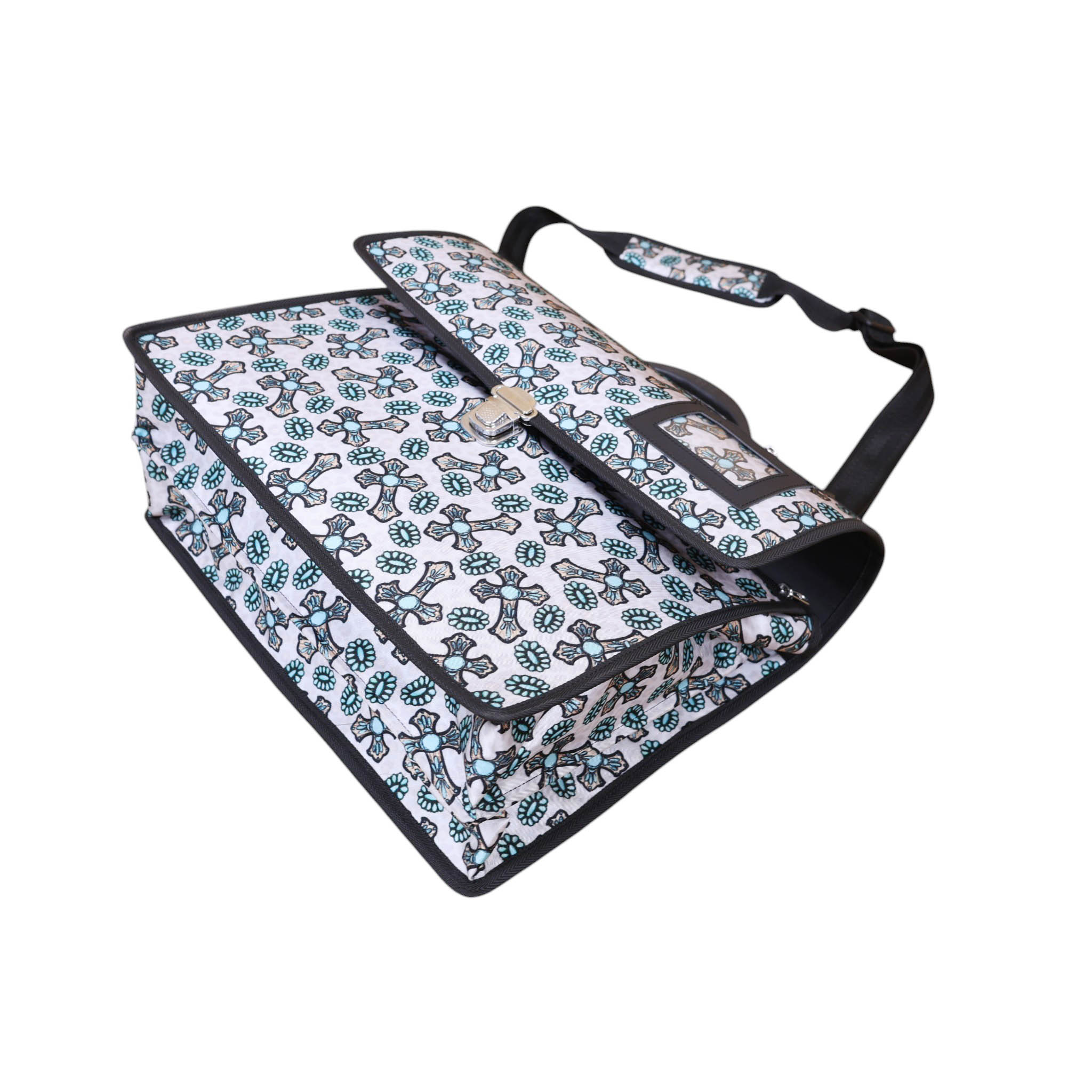 Printed Nylon Office Bag with Zipper and Metal Buckle Closure (MSOBG 105318) - Image 8