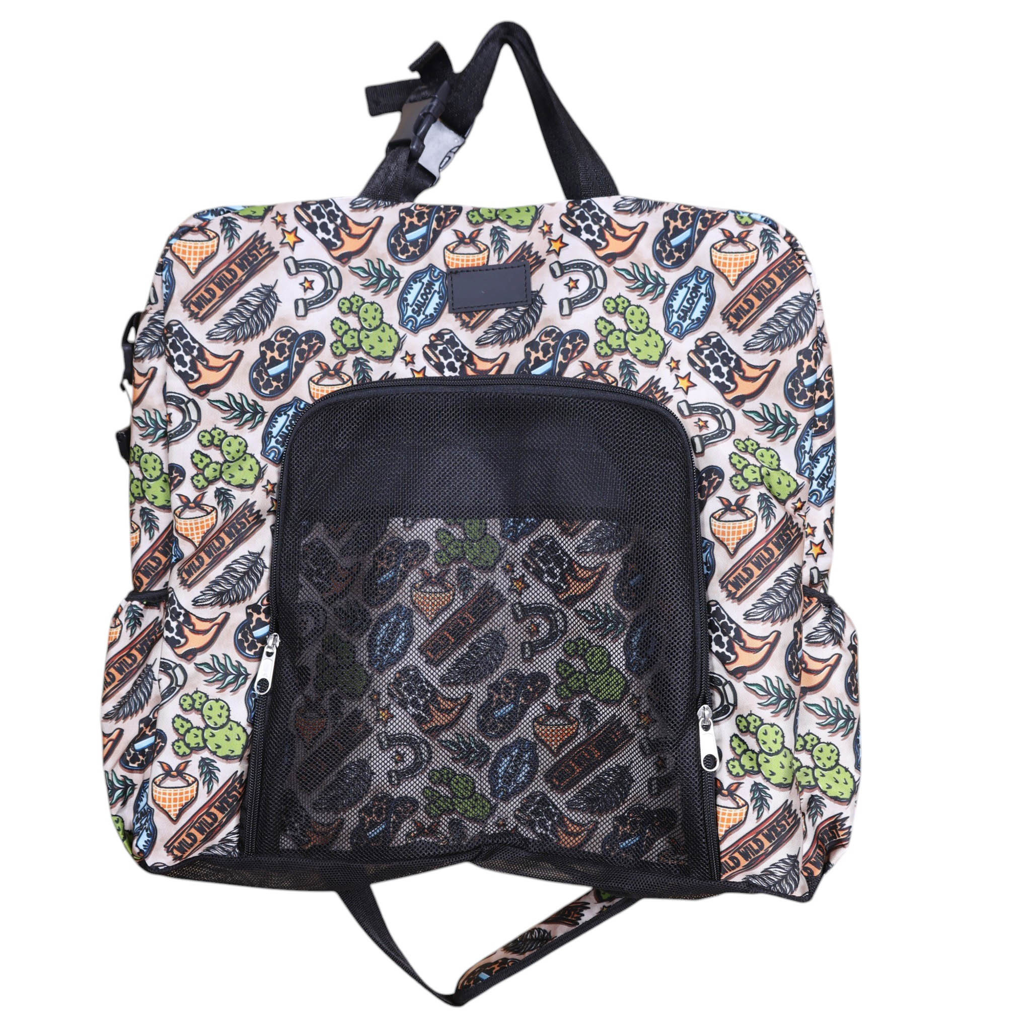 Printed Nylon Sport Boot Bag with Multiple Storage Pockets (MSPBG 304115)