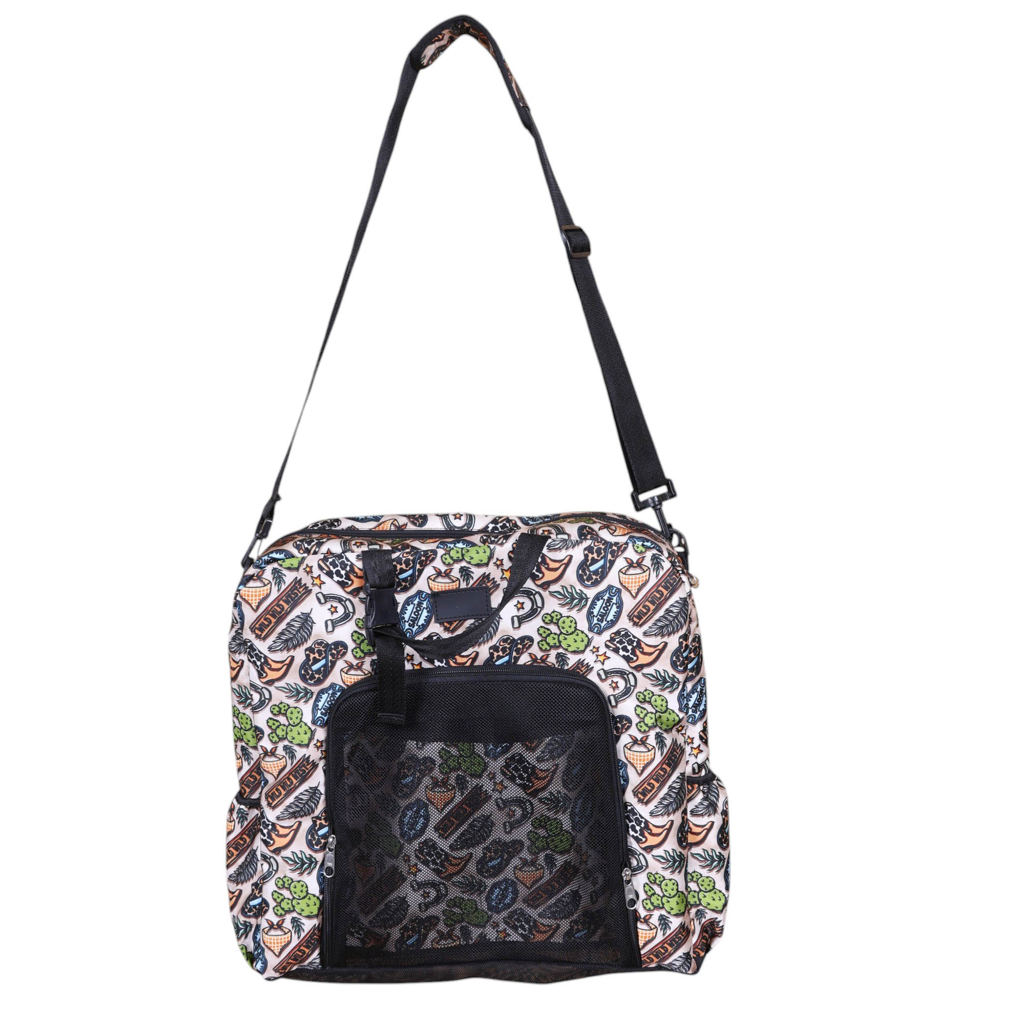 Printed Nylon Sport Boot Bag with Multiple Storage Pockets (MSPBG 304115) - Image 3