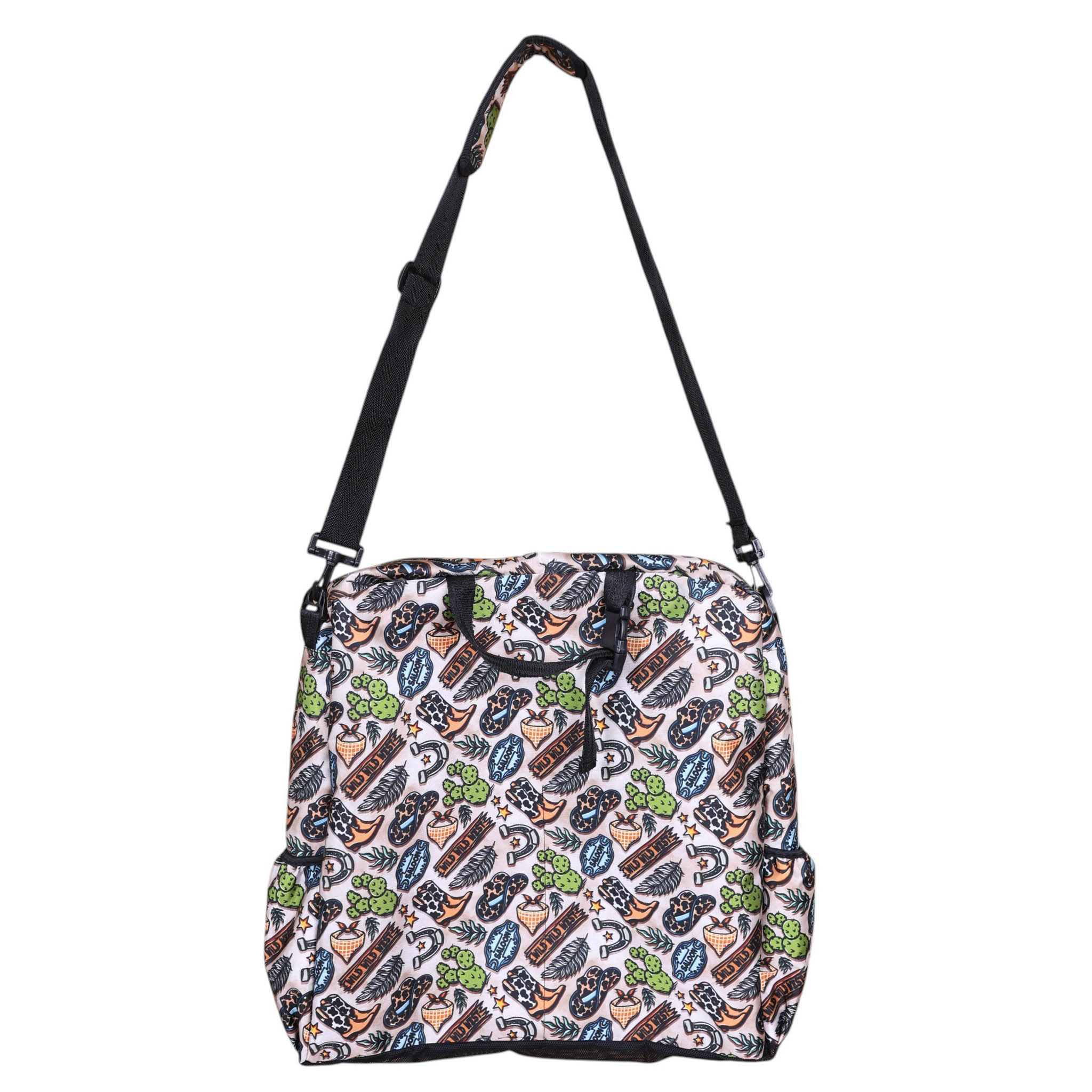 Printed Nylon Sport Boot Bag with Multiple Storage Pockets (MSPBG 304115) - Image 4