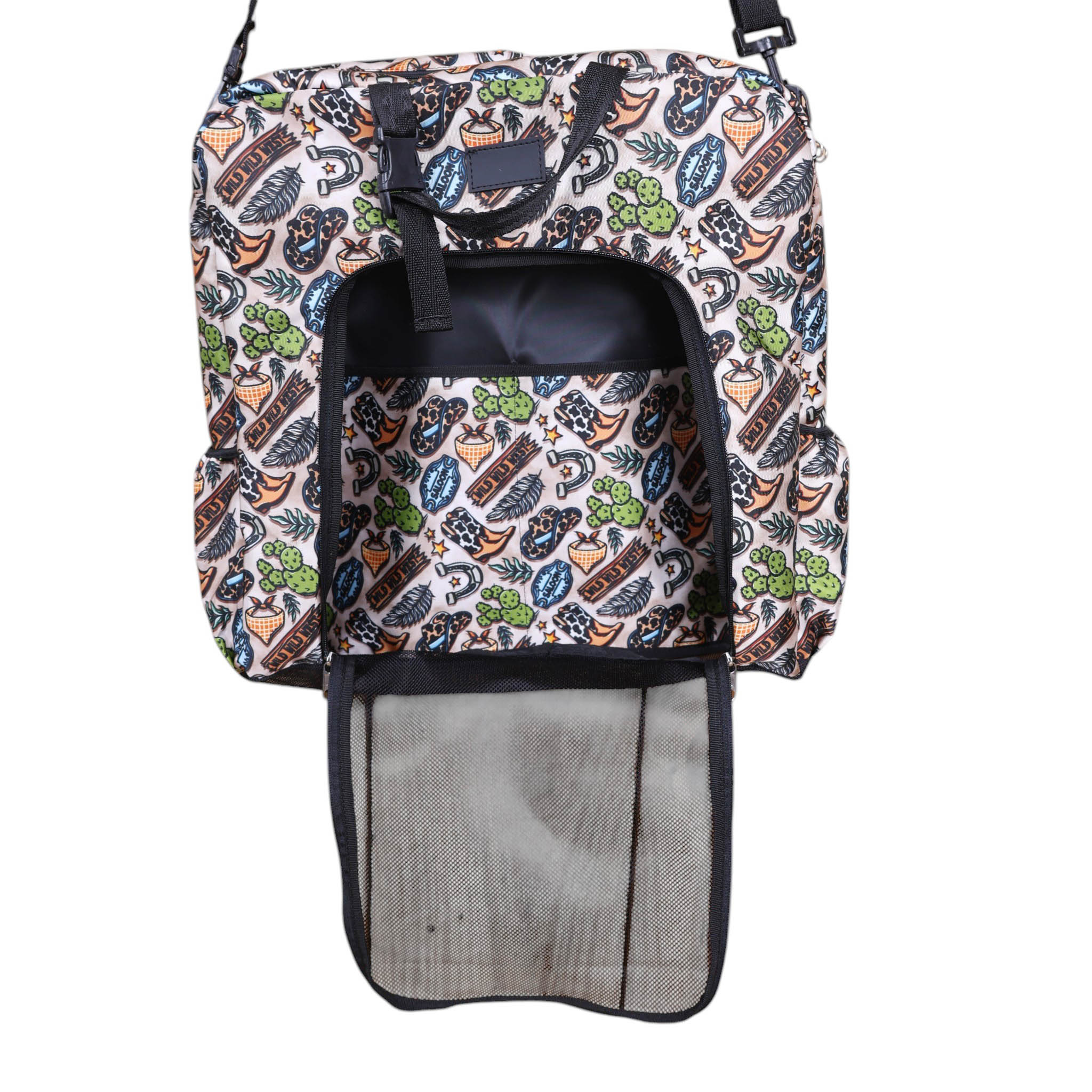 Printed Nylon Sport Boot Bag with Multiple Storage Pockets (MSPBG 304115) - Image 5
