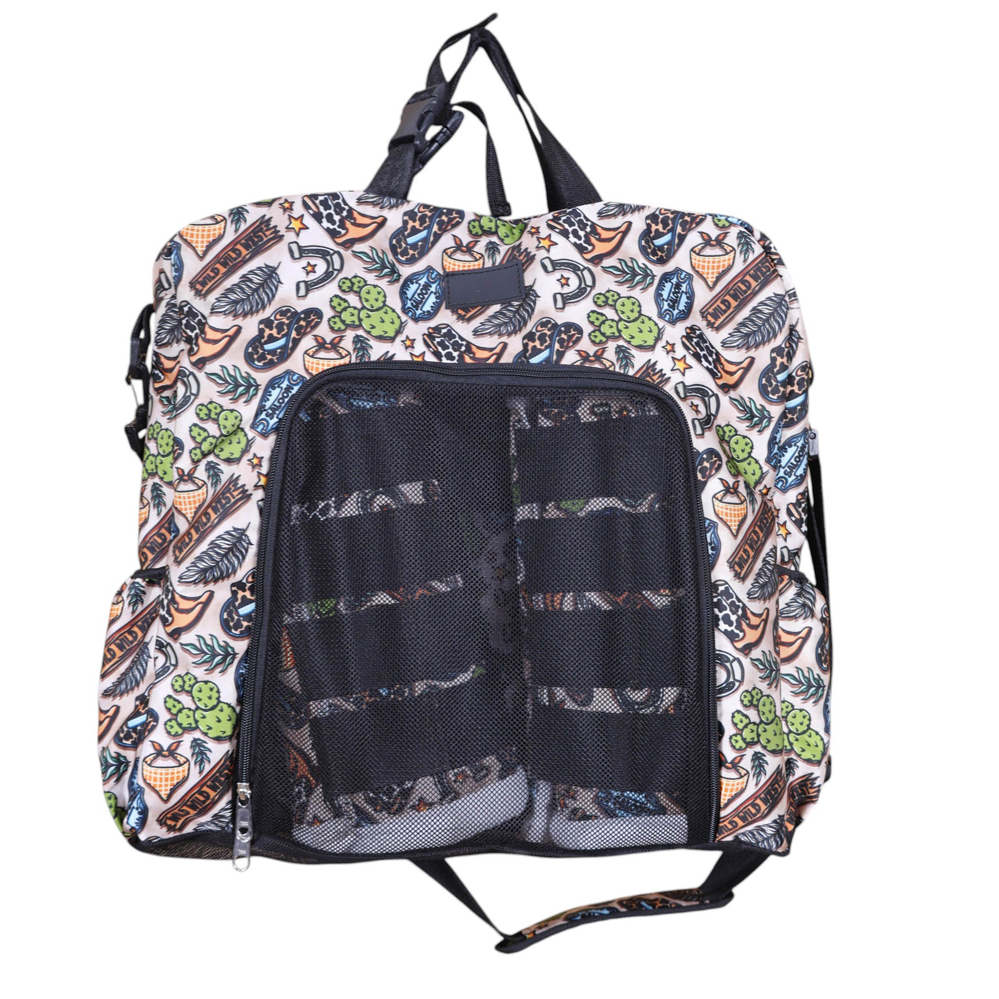 Printed Nylon Sport Boot Bag with Multiple Storage Pockets (MSPBG 304115) - Image 6