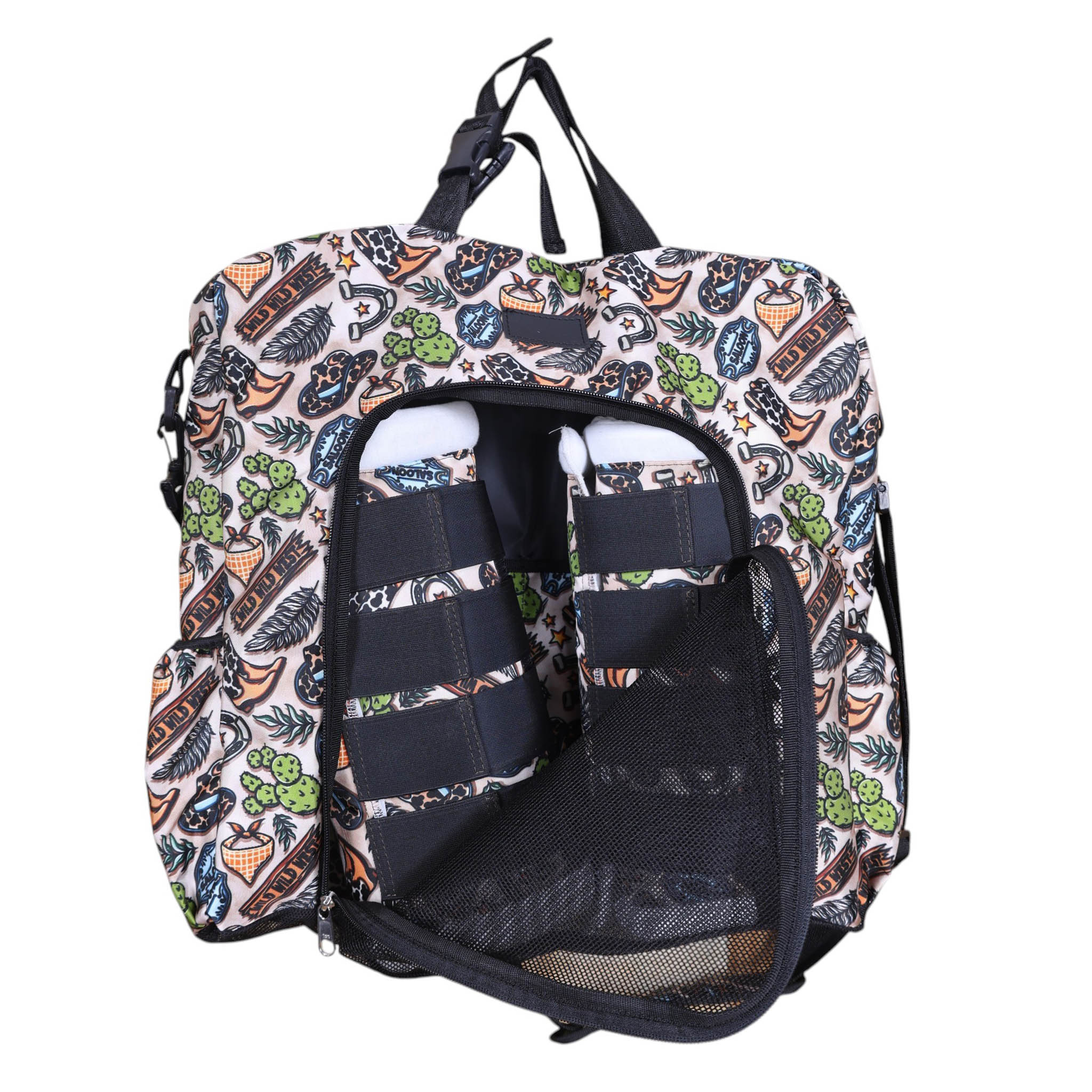 Printed Nylon Sport Boot Bag with Multiple Storage Pockets (MSPBG 304115) - Image 7