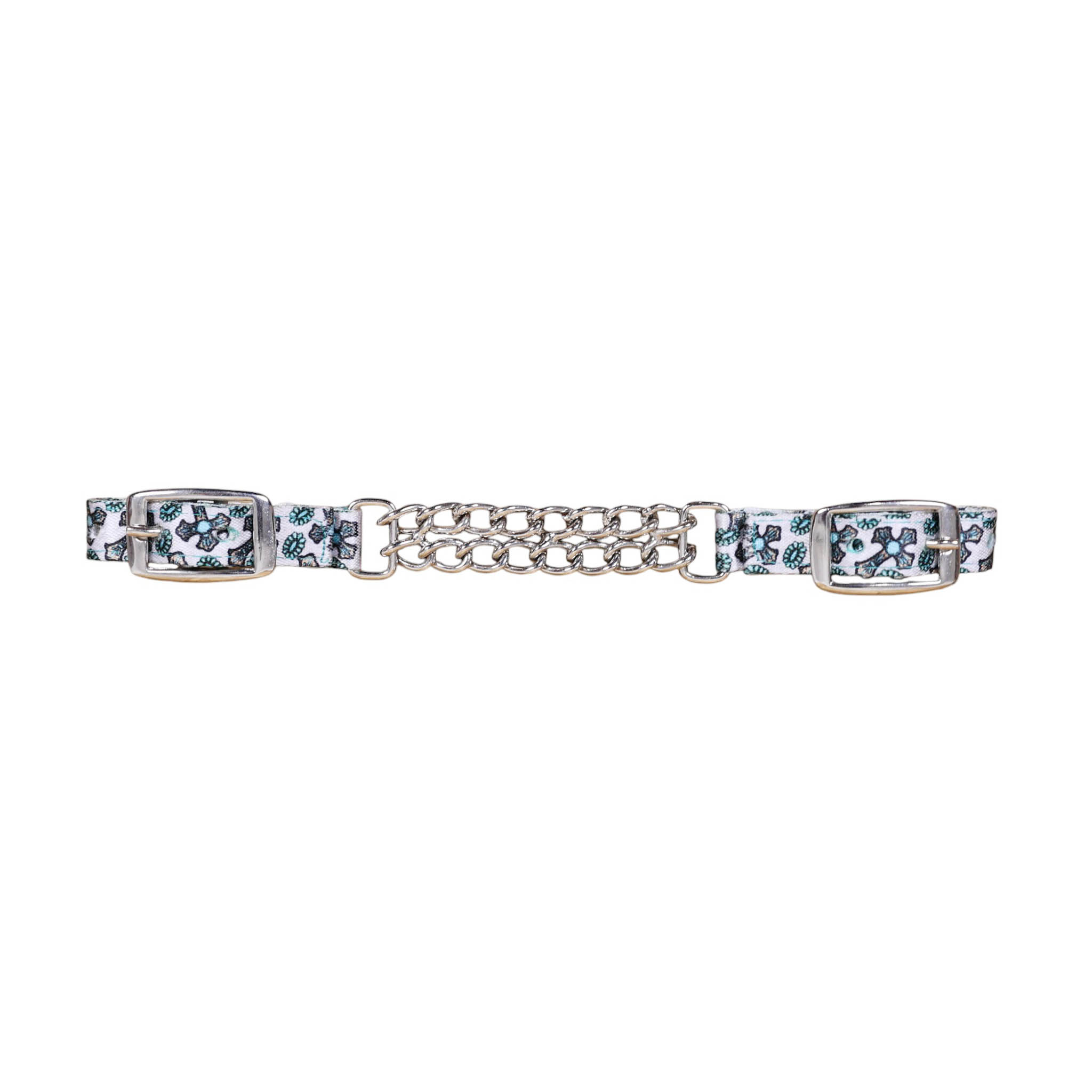 Cross Print Adjustable Nylon Horse Curb Chain with Double Chain Ends (MSYCC 114402)