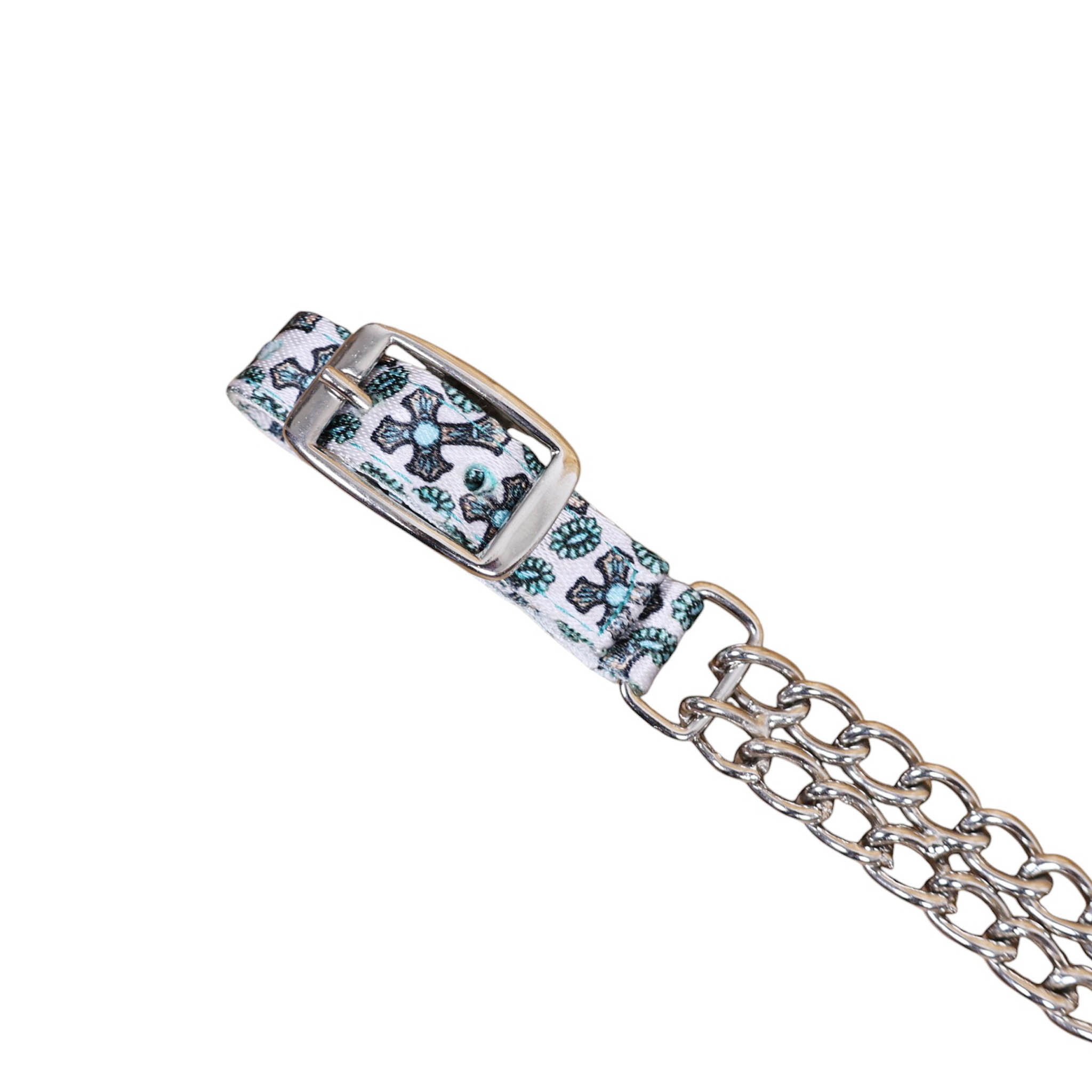 Cross Print Adjustable Nylon Horse Curb Chain with Double Chain Ends (MSYCC 114402) - Image 2