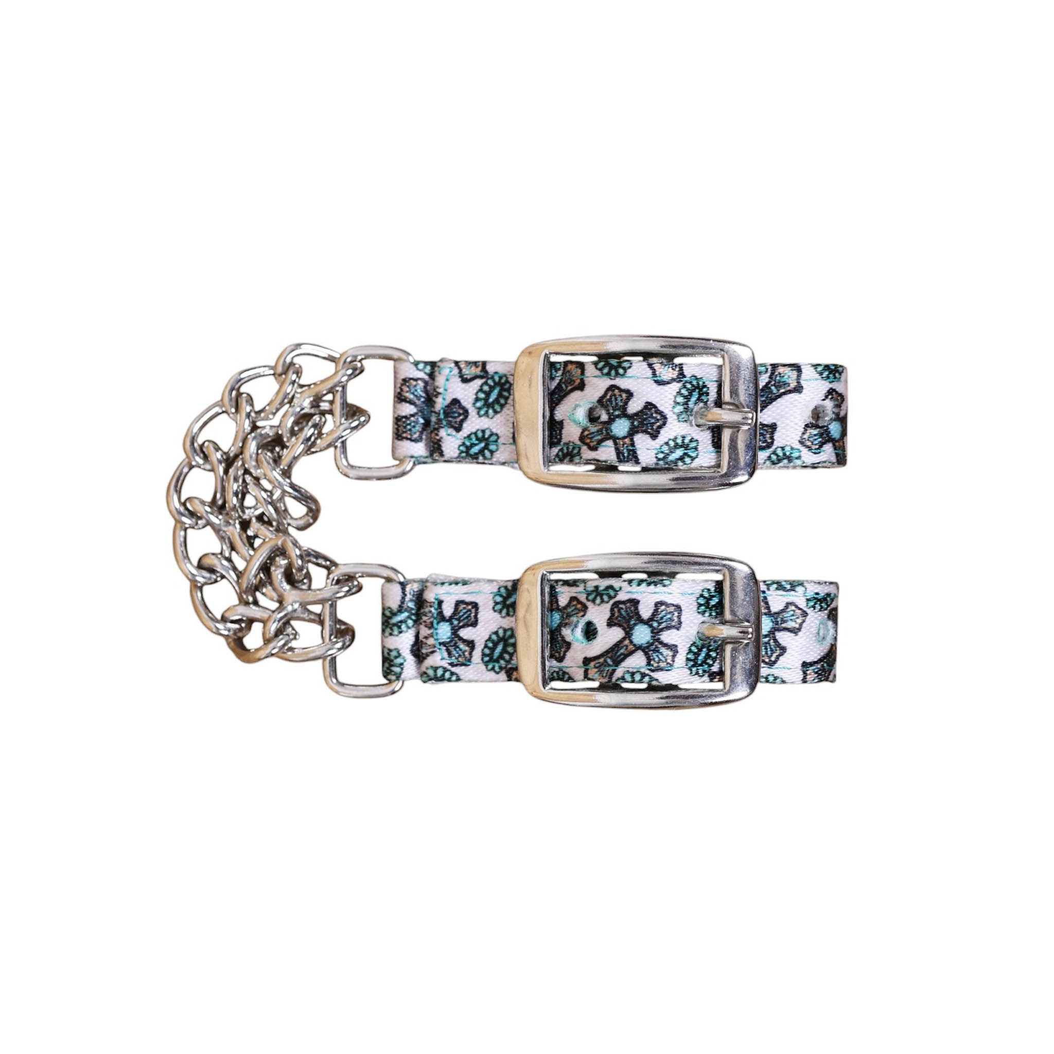 Cross Print Adjustable Nylon Horse Curb Chain with Double Chain Ends (MSYCC 114402) - Image 3