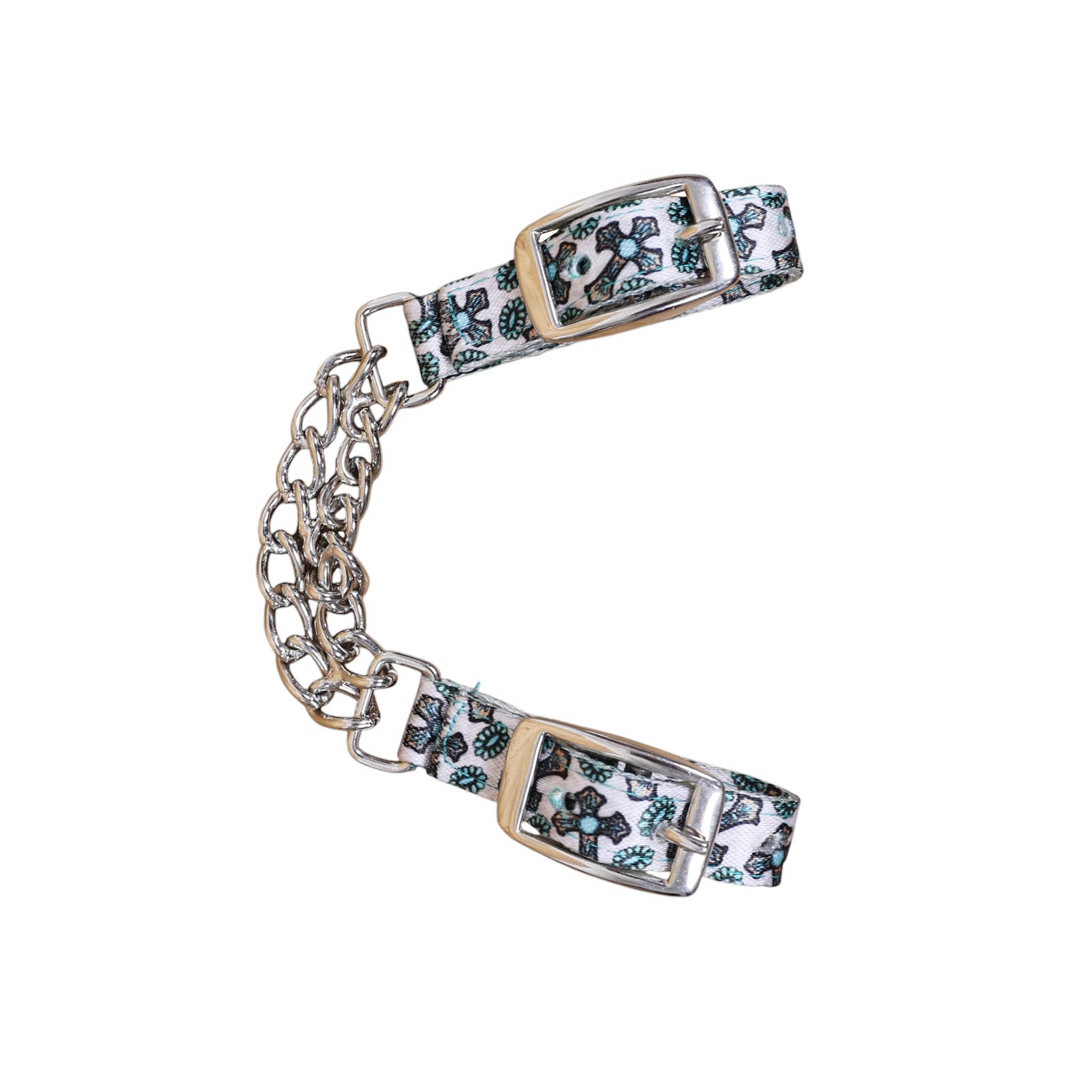 Cross Print Adjustable Nylon Horse Curb Chain with Double Chain Ends (MSYCC 114402) - Image 4