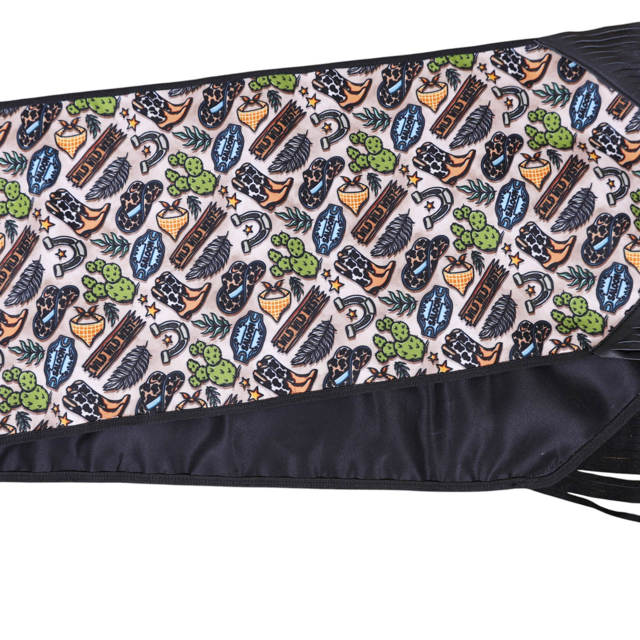 Western Print Table Runner with Black Fringe (MTR 114152) - Image 8
