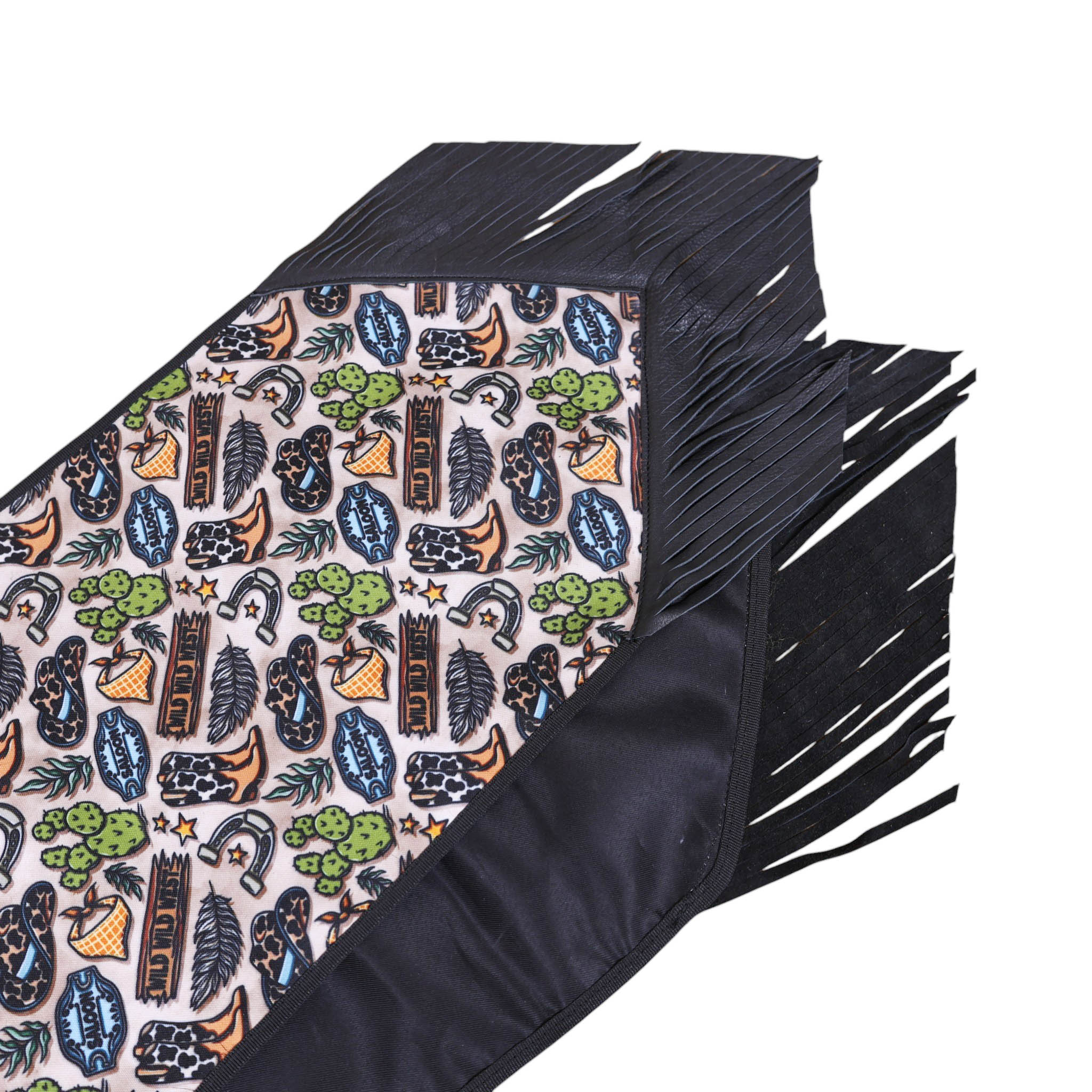 Western Print Table Runner with Black Fringe (MTR 114152) - Image 9